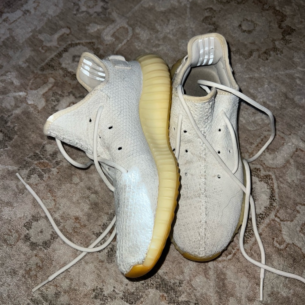 Adidas Mens White Cream Yeezy Boost
350 V2 Athletic Sneaker Shoes Size 8.5